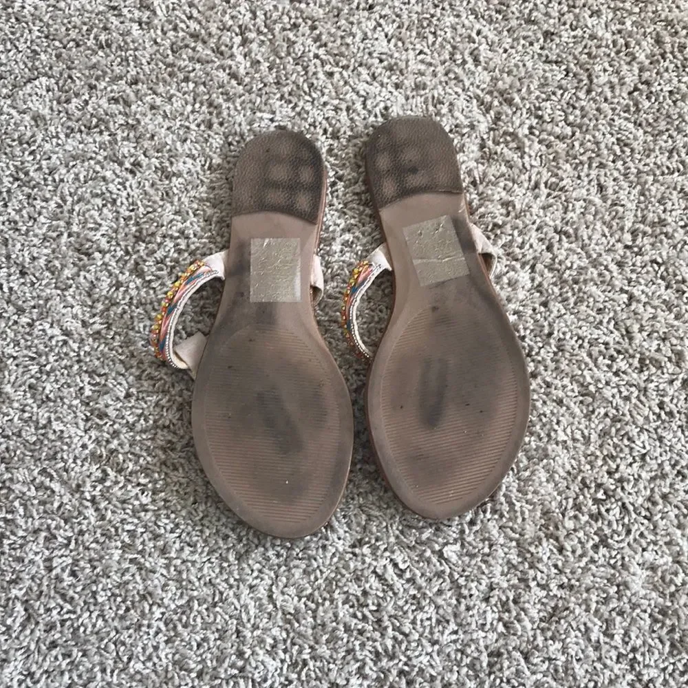 Like New Aztec Tribal Beaded Sandals
